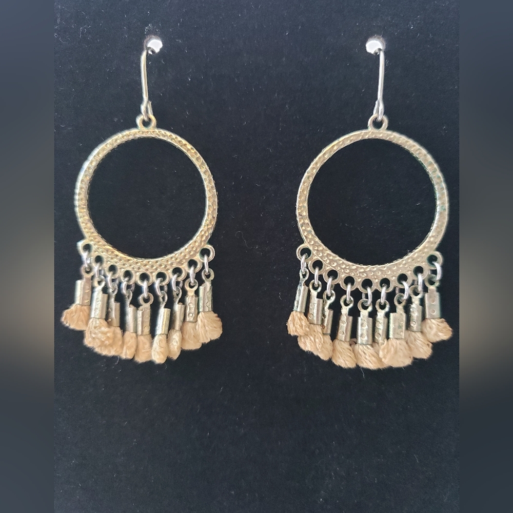 Boho Gold Tone Dangle Earrings